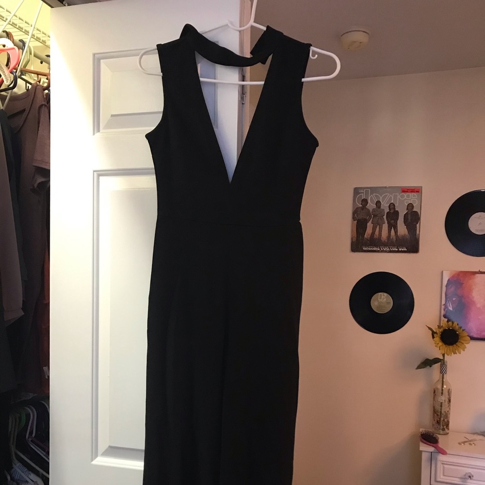 Bloomingdales Black strap neck jumpsuit